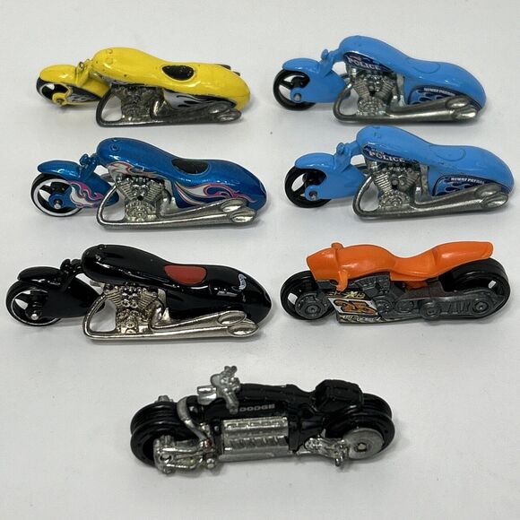 Hot Wheels Other - Hot Wheels Motorcycle Scooter Lot 7 Dodge Tomahawk Street Stealth Police
